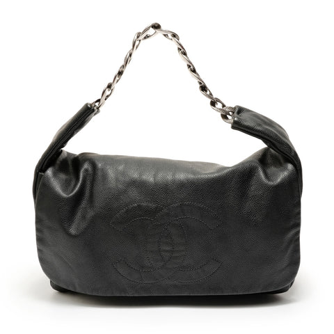 CHANEL Caviar skin Chain Shoulder Bag black WS27637