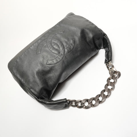 CHANEL Caviar skin Chain Shoulder Bag black WS27637