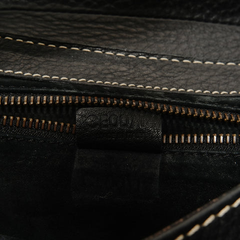 CELINE Large Shoe Quet Leather Shoulder Bag black WS27642