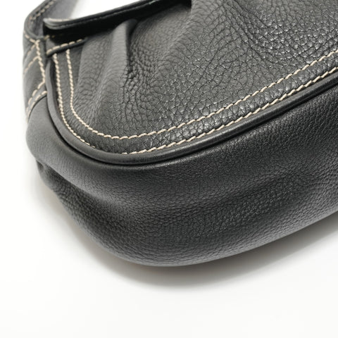 CELINE Large Shoe Quet Leather Shoulder Bag black WS27642