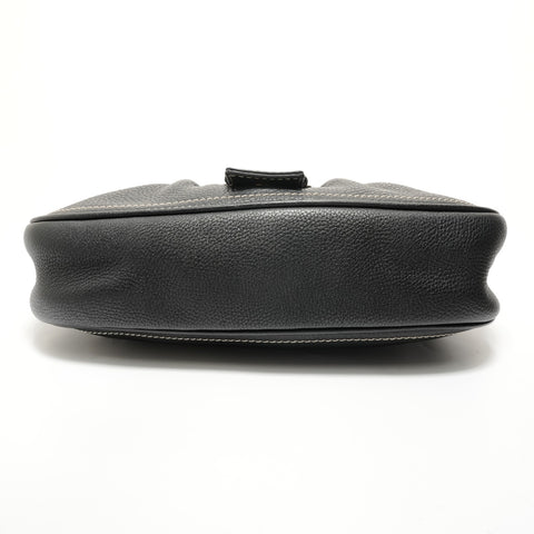 CELINE Large Shoe Quet Leather Shoulder Bag black WS27642