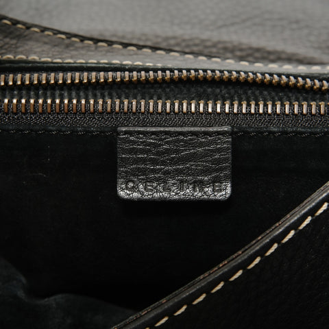 CELINE Large Shoe Quet Leather Shoulder Bag black WS27642