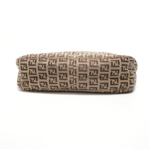 FENDI Mamma Zucchino Canvas Shoulder Bag Brown WS27643