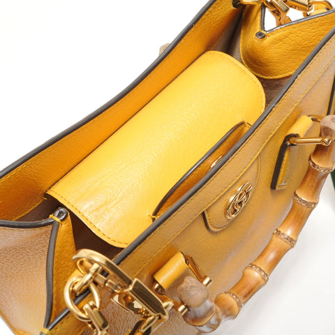 GUCCI Diana Small Bamboo 3-way Handbag yellow WS27648