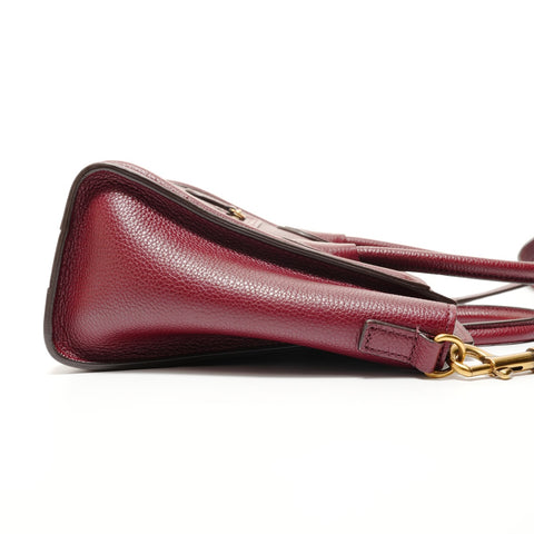 CELINE Luggage Nano Shopper 2-way Leather Handbag Red WS27649