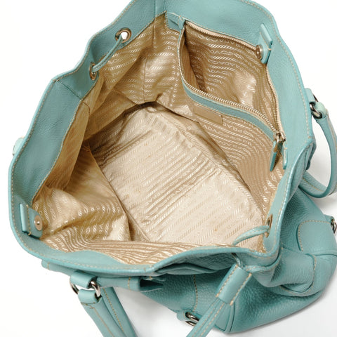 PRADA leather Shoulder Bag blue WS27650