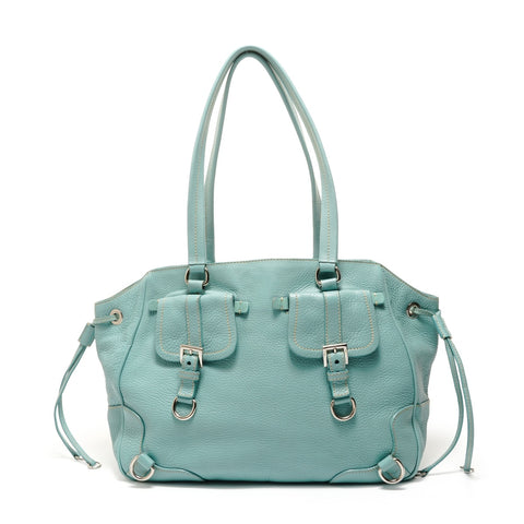PRADA leather Shoulder Bag blue WS27650