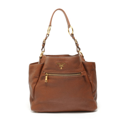 PRADA leather Shoulder Bag Brown WS27651
