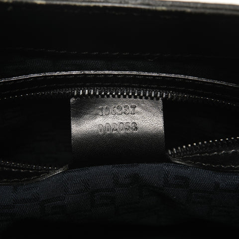 GUCCI Wood handle Shoulder Bag black WS27655