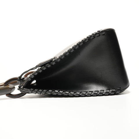 GUCCI Wood handle Shoulder Bag black WS27655