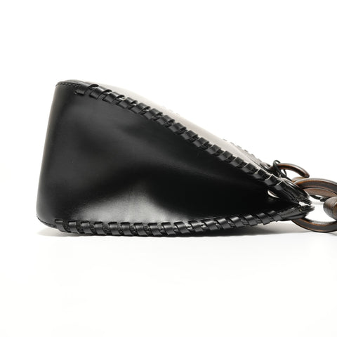 GUCCI Wood handle Shoulder Bag black WS27655