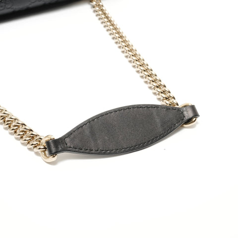 GUCCI GG Shima Emily Leather Horsebit Shoulder Bag black WS27656