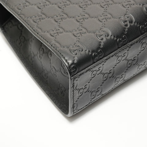 GUCCI GG Shima Emily Leather Horsebit Shoulder Bag black WS27656