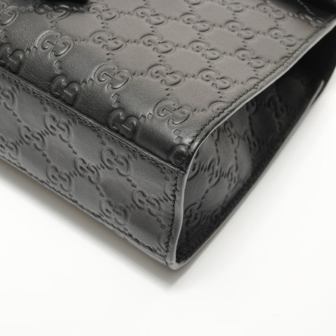 GUCCI GG Shima Emily Leather Horsebit Shoulder Bag black WS27656