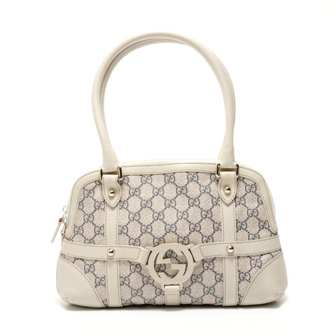 GUCCI GG Supreme Double G Ivory Shoulder Bag beige WS27660