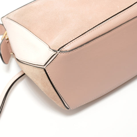 LOEWE Puzzle 2-way Leather Suede Shoulder Bag pink WS27662