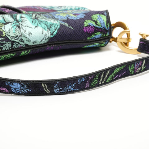 Christian Dior Saddle Jacquard Floral Shoulder Bag multicolor WS27664