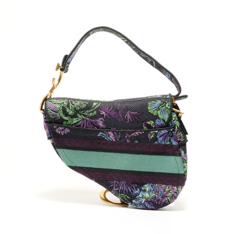 Christian Dior Saddle Jacquard Floral Shoulder Bag multicolor WS27664