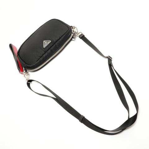 PRADA Nylon Shoulder Bag black WS27665