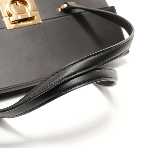 Salvatore Ferragamo Gancini leather Tote Bag black WS27667