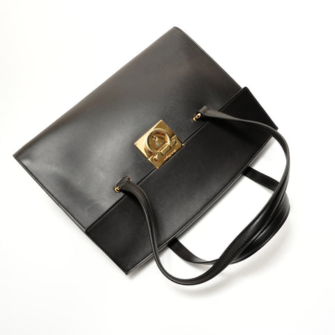 Salvatore Ferragamo Gancini leather Tote Bag black WS27667
