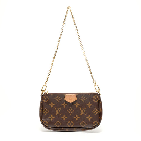 LOUIS VUITTON Monogram Multi Pochette Aux Soir Shoulder Bag Brown WS27668