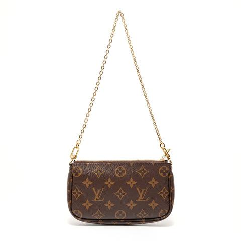 LOUIS VUITTON Monogram Multi Pochette Aux Soir Shoulder Bag Brown WS27668