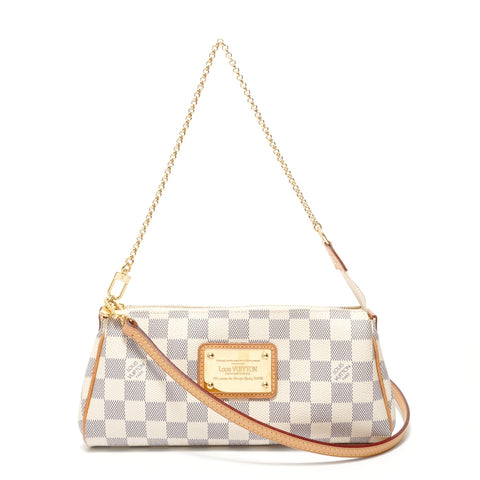 LOUIS VUITTON Damier Azur Eva, made in 2013. Shoulder Bag white WS27669
