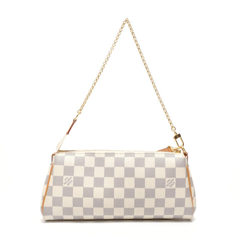 LOUIS VUITTON Damier Azur Eva, made in 2013. Shoulder Bag white WS27669