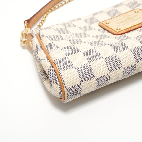 LOUIS VUITTON Damier Azur Eva, made in 2013. Shoulder Bag white WS27669