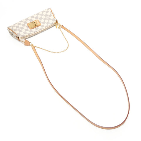 LOUIS VUITTON Damier Azur Eva, made in 2013. Shoulder Bag white WS27669