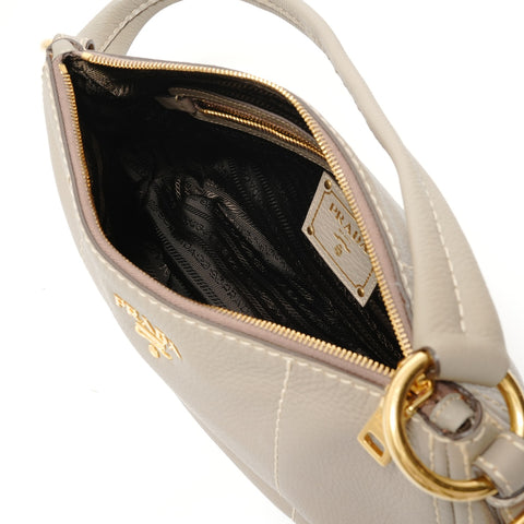 PRADA leather one belt Shoulder Bag gray WS27673
