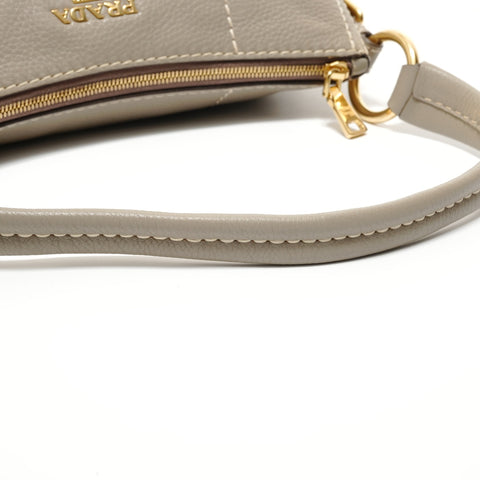 PRADA leather one belt Shoulder Bag gray WS27673