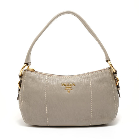 PRADA leather one belt Shoulder Bag gray WS27673