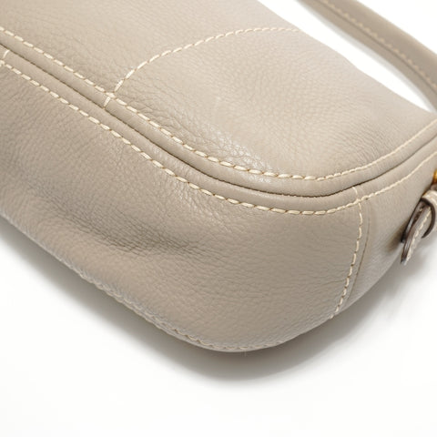PRADA leather one belt Shoulder Bag gray WS27673