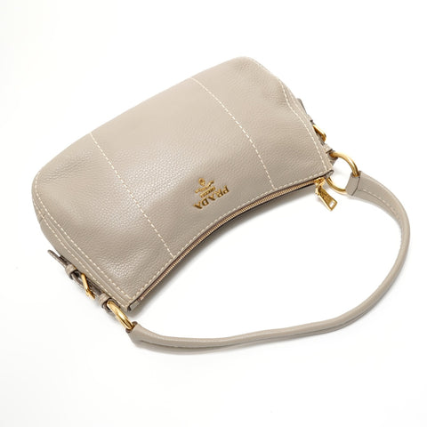 PRADA leather one belt Shoulder Bag gray WS27673