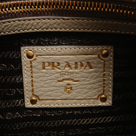 PRADA leather one belt Shoulder Bag gray WS27673