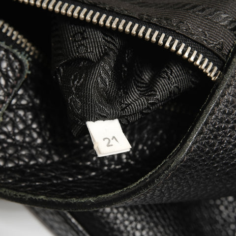 PRADA Leather logo one belt Shoulder Bag black WS27674