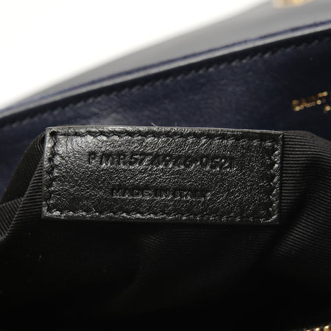 YVES SAINT LAURENT YSL Lulu Cassandra Suede Shoulder Bag Navy WS27676