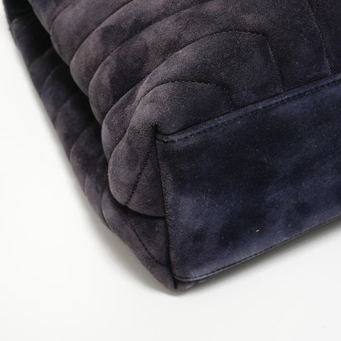 YVES SAINT LAURENT YSL Lulu Cassandra Suede Shoulder Bag Navy WS27676