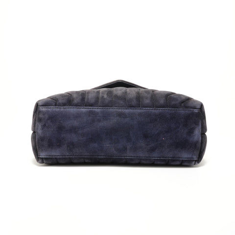 YVES SAINT LAURENT YSL Lulu Cassandra Suede Shoulder Bag Navy WS27676