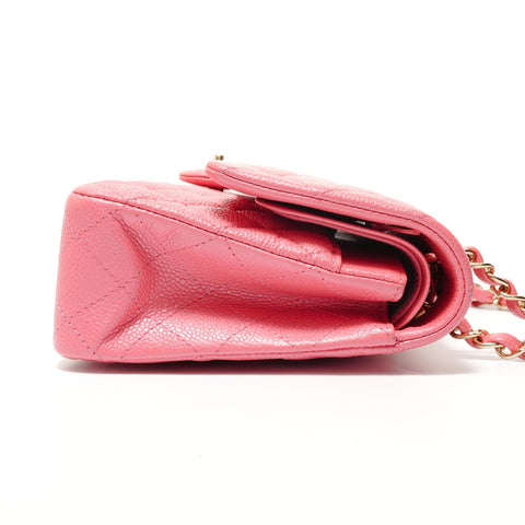 CHANEL 25 series Matelass Caviar Skin Double Flap Shoulder Bag pink WS27677