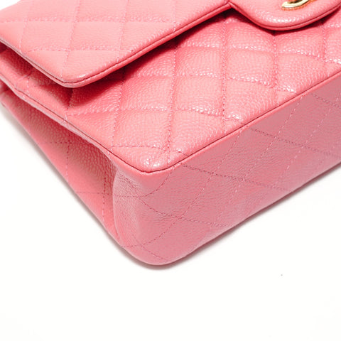CHANEL 25 series Matelass Caviar Skin Double Flap Shoulder Bag pink WS27677