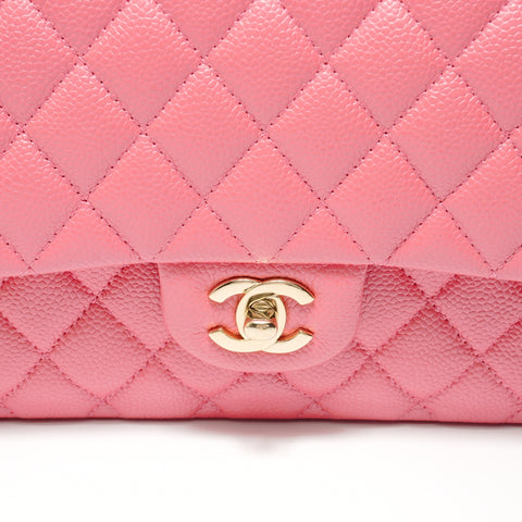 CHANEL 25 series Matelass Caviar Skin Double Flap Shoulder Bag pink WS27677