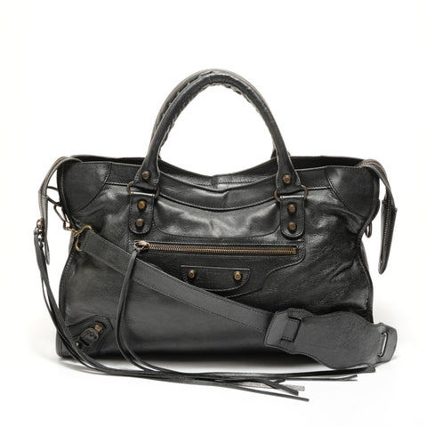 BALENCIAGA City Leather 2way Handbag black WS27678