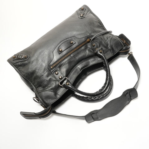 BALENCIAGA City Leather 2way Handbag black WS27678