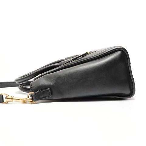CELINE Luggage Nano Shopper 2-way Leather Handbag black WS27679