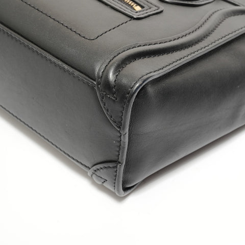 CELINE Luggage Nano Shopper 2-way Leather Handbag black WS27679