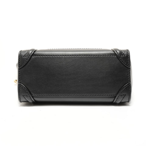 CELINE Luggage Nano Shopper 2-way Leather Handbag black WS27679