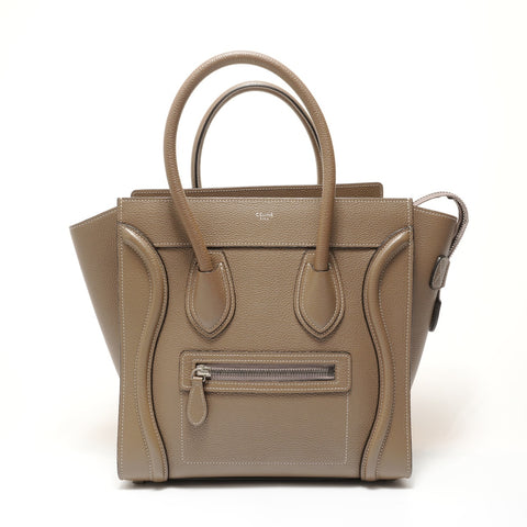 CELINE Luggage Micro Leather Handbag beige WS27681